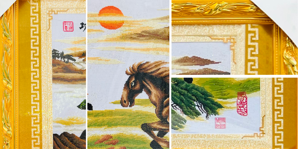 马到成功八骏图局部展示效果