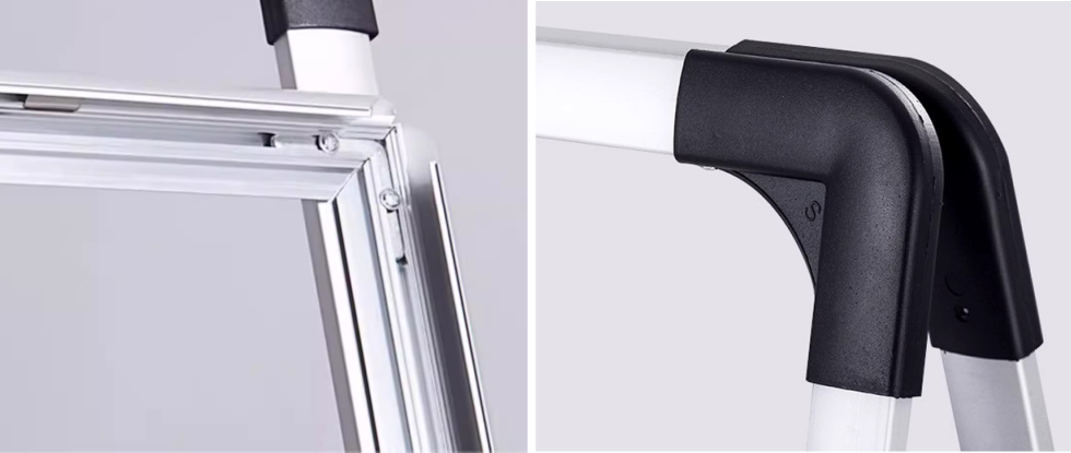 铝合金双面手提海报架细节2