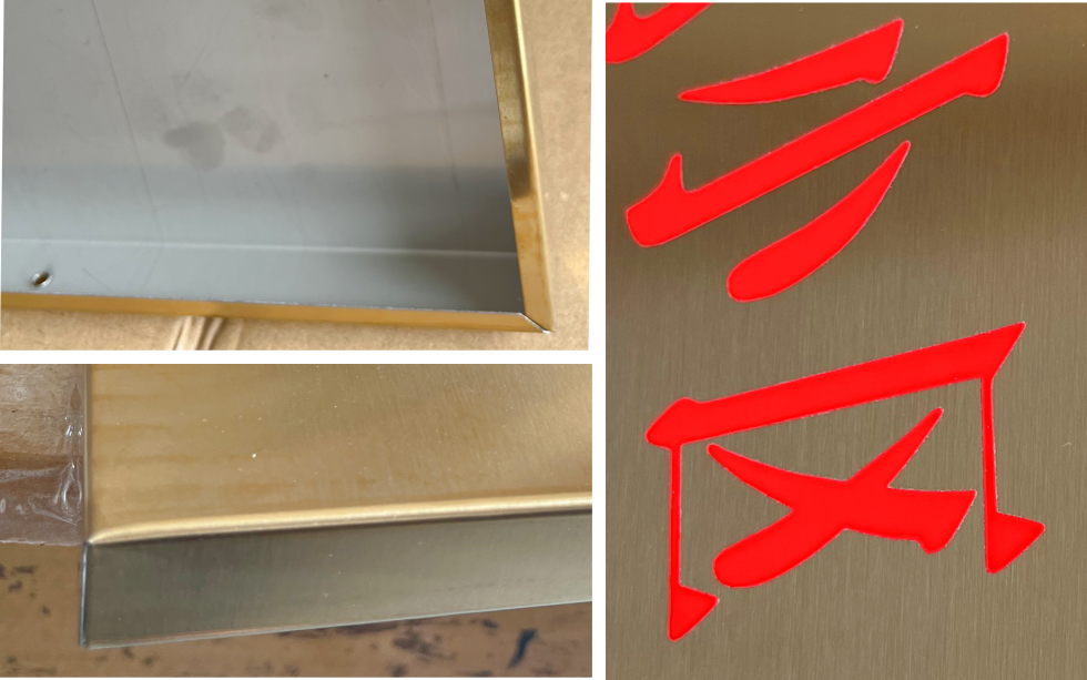 钛金广告标牌细节