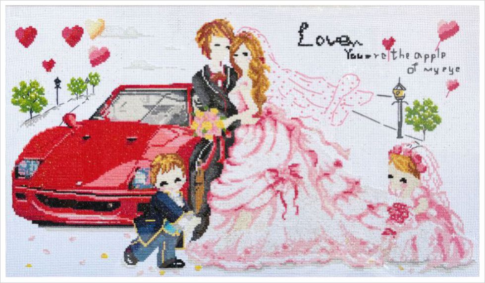 情侣婚纱赛车画芯展示