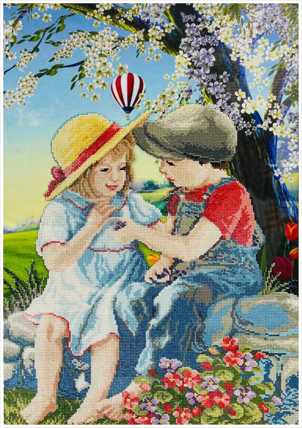 两小无猜钻画画芯展示