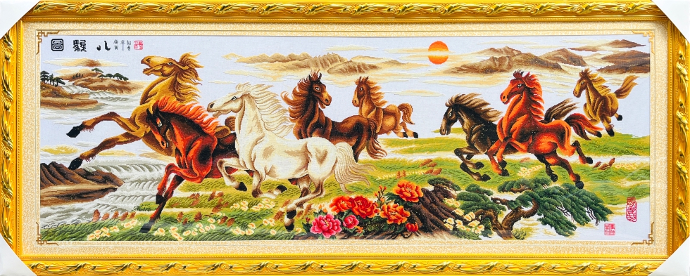 八骏图马到成功彩马八马奔腾